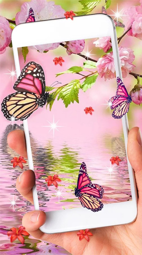 Pink butterfly by Live Wallpaper Workshop - бесплатно скачать живые обои на Андроид телефон или планшет.