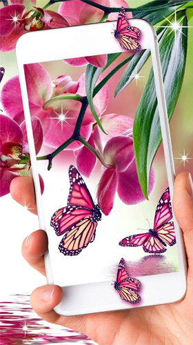 Screenshots of the Pink butterfly by Live Wallpaper Workshop for Android tablet, phone.