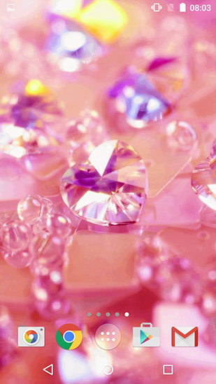 Pink diamonds für Android spielen. Live Wallpaper Pinke Diamanten kostenloser Download.