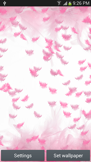 Fondos de pantalla animados a Pink feather para Android. Descarga gratuita fondos de pantalla animados Pluma rosa .
