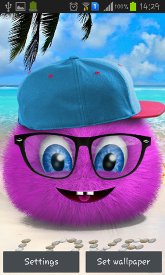 Screenshots of the Pink fluffy ball for Android tablet, phone.