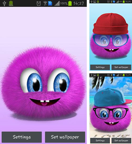 Kostenloses Android-Live Wallpaper Pinker Flauschiger Ball. Vollversion der Android-apk-App Pink fluffy ball für Tablets und Telefone.