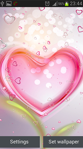 Papeis de parede animados Corações rosa para Android. Papeis de parede animados Pink hearts para download gratuito.