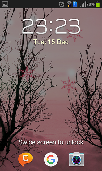 Écrans de Pink winter pour tablette et téléphone Android.