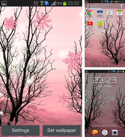 Дополнительно к живым обоям на Андроид телефоны и планшеты Лесной светлячок, вы можете также бесплатно скачать заставку Pink winter.