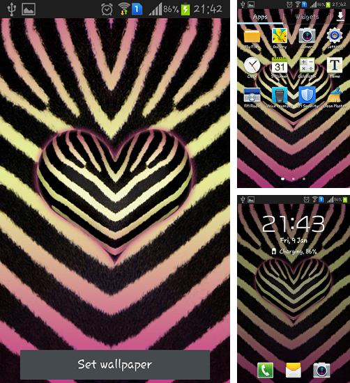 In addition to live wallpaper Bubble live wallpaper for Android phones and tablets, you can also download Pink zebra for free.