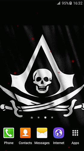 Papeis de parede animados Bandeira pirata para Android. Papeis de parede animados Pirate flag para download gratuito.