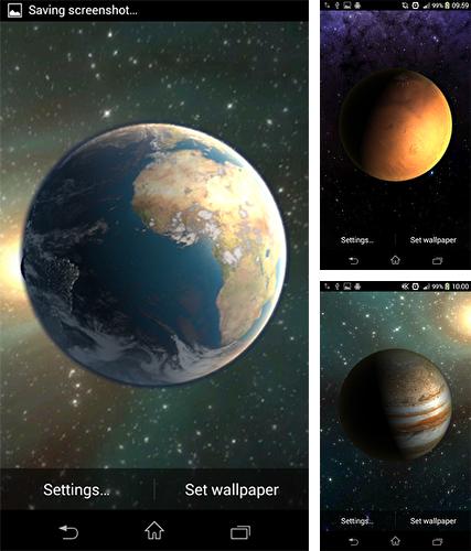 Kostenloses Android-Live Wallpaper Planeten. Vollversion der Android-apk-App Planets by H21 lab für Tablets und Telefone.