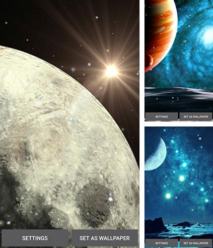 Дополнительно к живым обоям на Андроид телефоны и планшеты Океан ночью, вы можете также бесплатно скачать заставку Planets by Top Live Wallpapers.