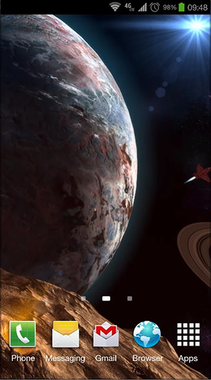 Fondos de pantalla animados a Planetscape 3D para Android. Descarga gratuita fondos de pantalla animados En la órbita del planeta 3D.