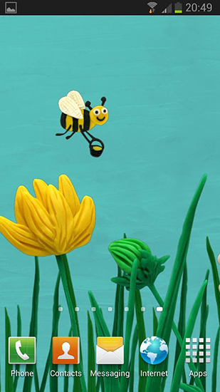 Écrans de Plasticine spring flowers pour tablette et téléphone Android.
