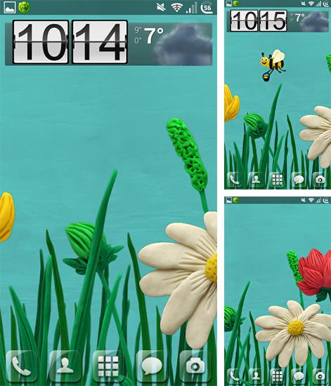 Kostenloses Android-Live Wallpaper Plastilin-Blumen. Vollversion der Android-apk-App Plasticine flowers für Tablets und Telefone.