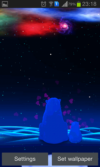 Screenshots of the Polar bear love for Android tablet, phone.