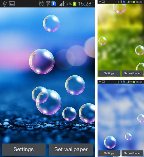 Kostenloses Android-Live Wallpaper Platzende Seifenblasen. Vollversion der Android-apk-App Popping bubbles für Tablets und Telefone.