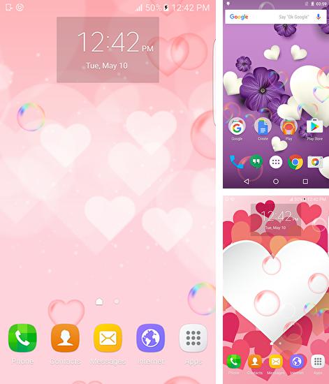 Zusätzlich zum Live Wallpaper Regenbogenuhr für Android Mobiltelefone und Tablets, können Sie auch Purple and pink love, Pinke und Lila Liebe kostenlos herunterladen.