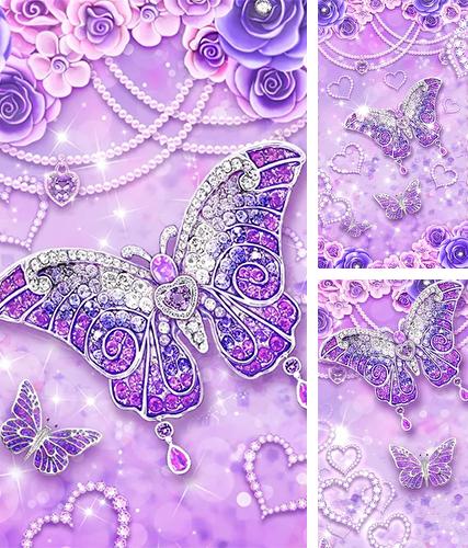 Télécharger le fond d'écran animé gratuit Papillon violet de diamants . Obtenir la version complète app apk Android Purple diamond butterfly pour tablette et téléphone.