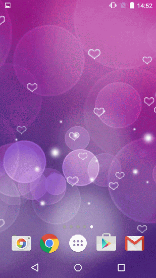 Kostenloses Android-Live Wallpaper Rosa Herzen. Vollversion der Android-apk-App Purple hearts für Tablets und Telefone.