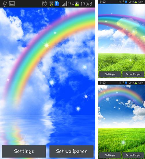 Дополнительно к живым обоям на Андроид телефоны и планшеты Nexus. Треугольники, вы можете также бесплатно скачать заставку Rainbow.
