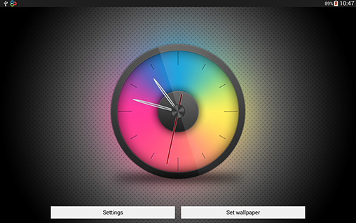 Kostenloses Android-Live Wallpaper Regenbogenuhr. Vollversion der Android-apk-App Rainbow clock für Tablets und Telefone.