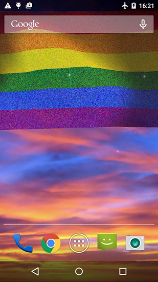 Screenshots of the Rainbow flag for Android tablet, phone.