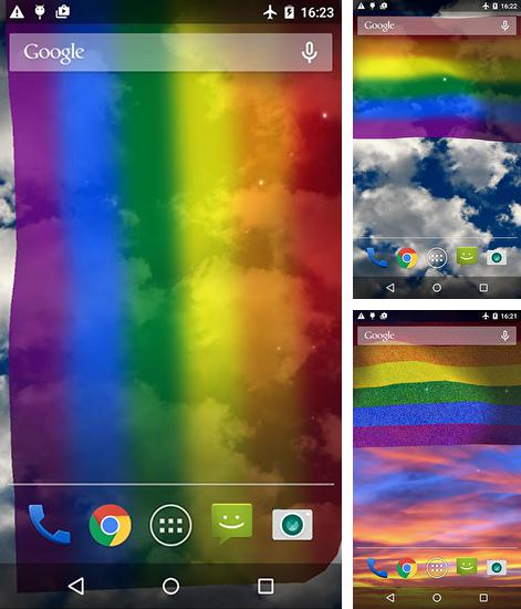 Zusätzlich zum Live Wallpaper Der Bär für Android Mobiltelefone und Tablets, können Sie auch Rainbow flag, Regenbogenflagge kostenlos herunterladen.