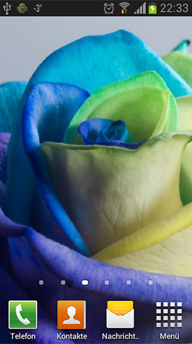 Rainbow roses für Android spielen. Live Wallpaper Regenbogenrosen kostenloser Download.