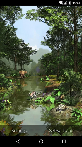 Écrans de Rainforest 3D pour tablette et téléphone Android.