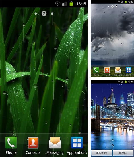 Kostenloses Android-Live Wallpaper Regen. Vollversion der Android-apk-App Rain für Tablets und Telefone.