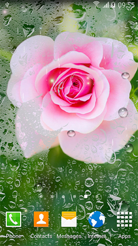 Rainy flowers - скріншот живих шпалер для Android.