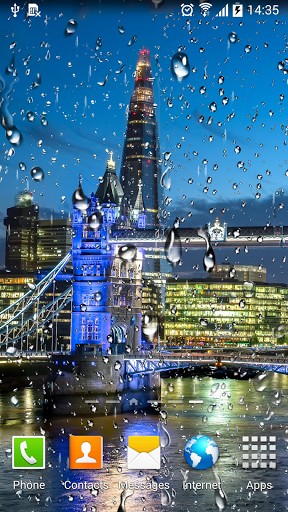 Screenshots do Londres chuvoso para tablet e celular Android.