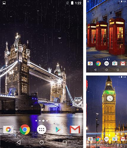 Дополнительно к живым обоям на Андроид телефоны и планшеты Лагуна, вы можете также бесплатно скачать заставку Rainy London by Phoenix Live Wallpapers.