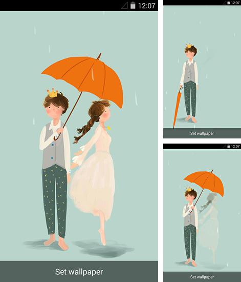 Kostenloses Android-Live Wallpaper Regnerische Romantik. Vollversion der Android-apk-App Rainy romance für Tablets und Telefone.