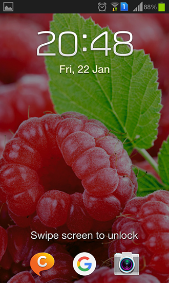 Screenshots of the Raspberries for Android tablet, phone.