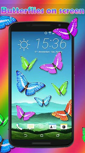 Android タブレット、携帯電話用リアル・バターフライズのスクリーンショット。