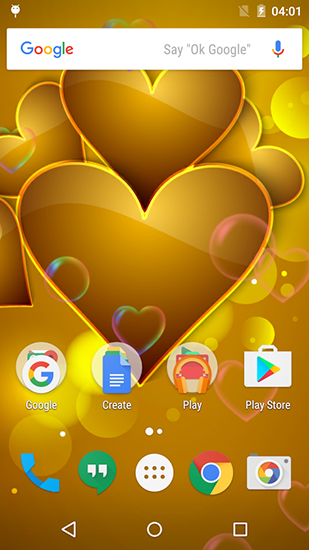 Kostenloses Android-Live Wallpaper Rote und goldene Liebe. Vollversion der Android-apk-App Red and gold love für Tablets und Telefone.
