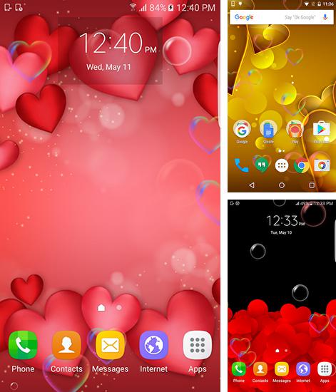 In addition to live wallpaper Romantic fireplace for Android phones and tablets, you can also download Red and gold love for free.