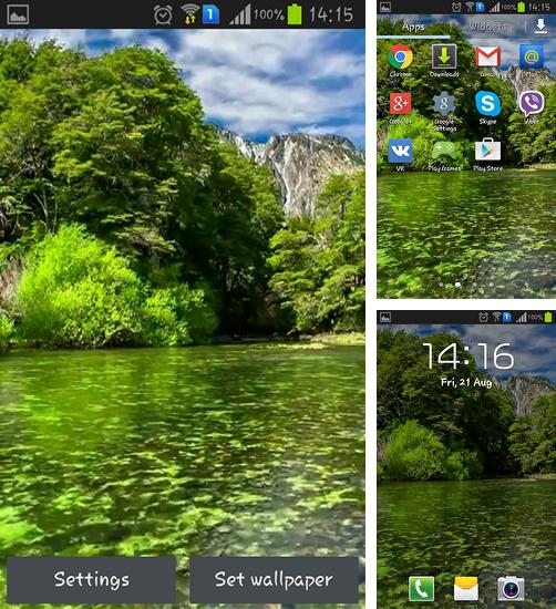 Дополнительно к живым обоям на Андроид телефоны и планшеты Стимпанк череп, вы можете также бесплатно скачать заставку River.