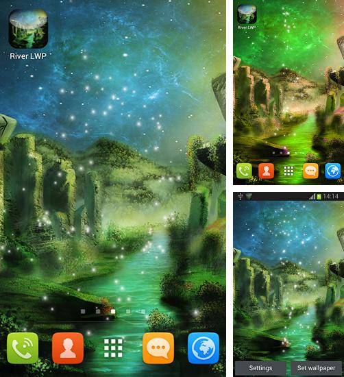 Zusätzlich zum Live Wallpaper Flauschige Blase für Android Mobiltelefone und Tablets, können Sie auch River by Wallpaper art, Fluss kostenlos herunterladen.