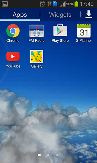 Android タブレット、携帯電話用ローリング・クラウドのスクリーンショット。