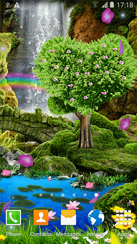 Fondos de pantalla animados a Romantic waterfall 3D para Android. Descarga gratuita fondos de pantalla animados Cascada romántica 3D.
