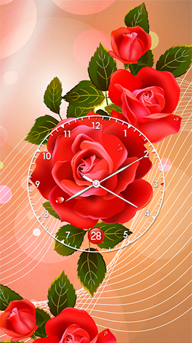 Rose: Analog clock - бесплатно скачать живые обои на Андроид телефон или планшет.