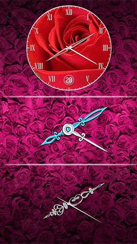 Screenshots of the Rose: Analog clock for Android tablet, phone.