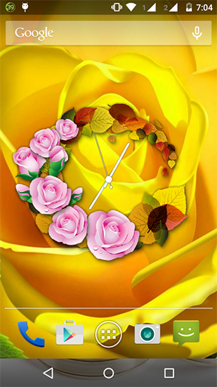 Screenshots do Relógio com Rosa para tablet e celular Android.