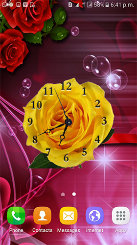 Rose clock by Mobile Masti Zone - безкоштовно скачати живі шпалери на Андроїд телефон або планшет.