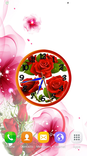 Papeis de parede animados Relógio de rosa para Android. Papeis de parede animados Rose clock by Mobile Masti Zone para download gratuito.