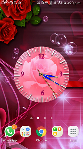 Rose clock by Mobile Masti Zone - скріншот живих шпалер для Android.