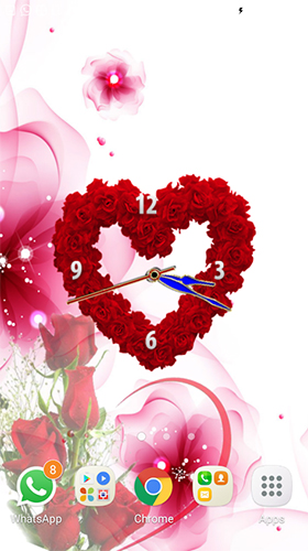 Як виглядають живі шпалери Rose clock by Mobile Masti Zone.