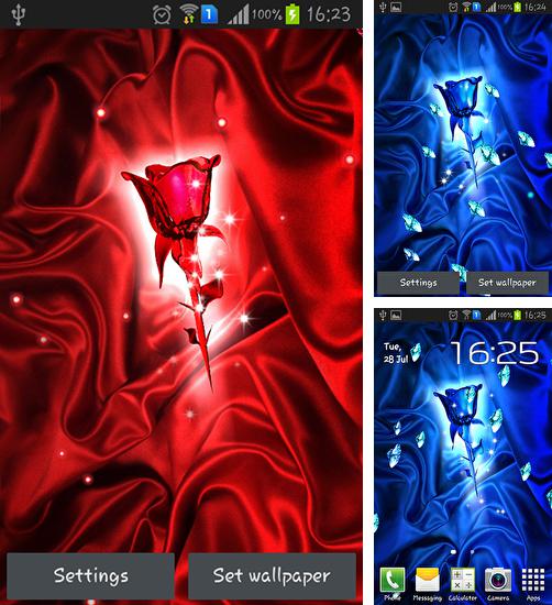 Kostenloses Android-Live Wallpaper Rosenkristall. Vollversion der Android-apk-App Rose crystal für Tablets und Telefone.