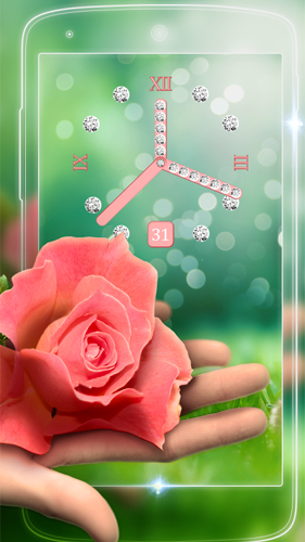 Screenshots of the Rose picture clock by Webelinx Love Story Games for Android tablet, phone.