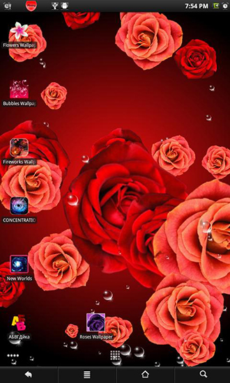 Papeis de parede animados Rosas 2 para Android. Papeis de parede animados Roses 2 para download gratuito.